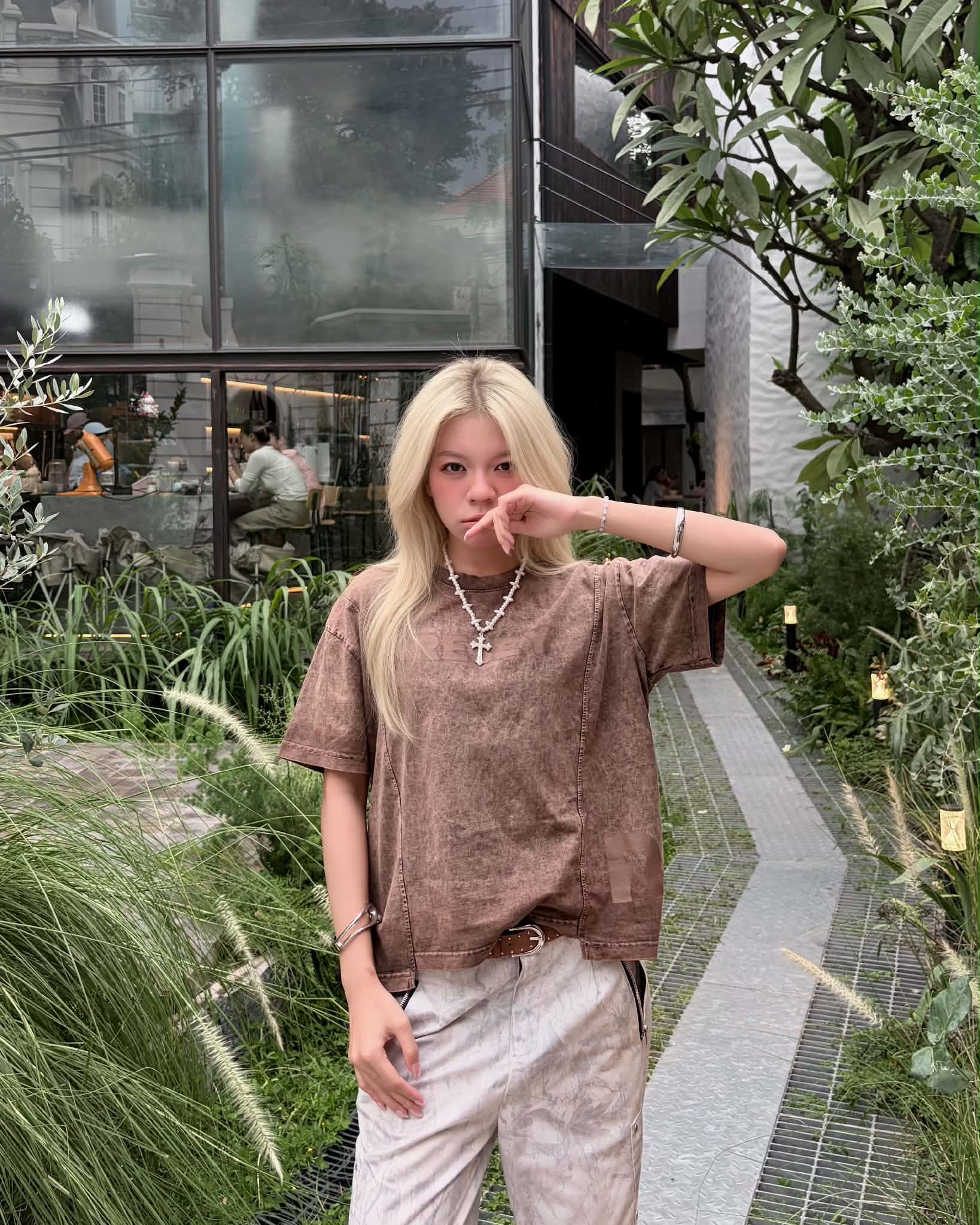 RESEY Washed Tee - Brown